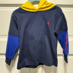 Navy and Yellow Kids layered shirt by Polo by Ralph Lauren